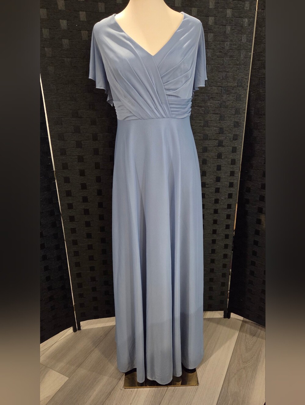 JJ’s House Willa A-Line Flutter Sleeve Formal Bridesmaid Dress Blue